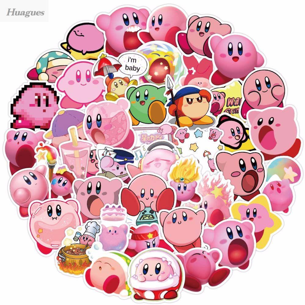 Huagues phim hoạt hình đề can trẻ em Quà tặng Kirby nhãn dán tranh vẽ Tường Văn phòng phẩm Sticker scrapbooking cho máy tính xách tay Hành Lý Hình dán trang trí phim hoạt hình dán nhãn dán ô tô Kirby Sao