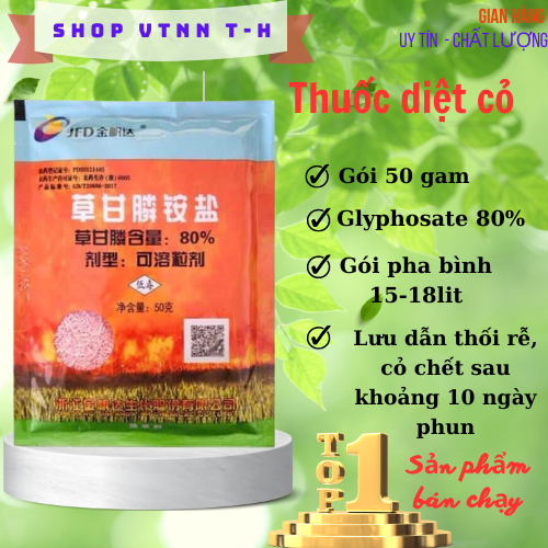 Thuốc diệt cỏ 888 tầu, thuốc trừ cỏ lưu dẫn mạnh - chuyên diệt cỏ tranh, mần trầu, cỏ gấu...Glyphosate 88,8% VTNN T-H