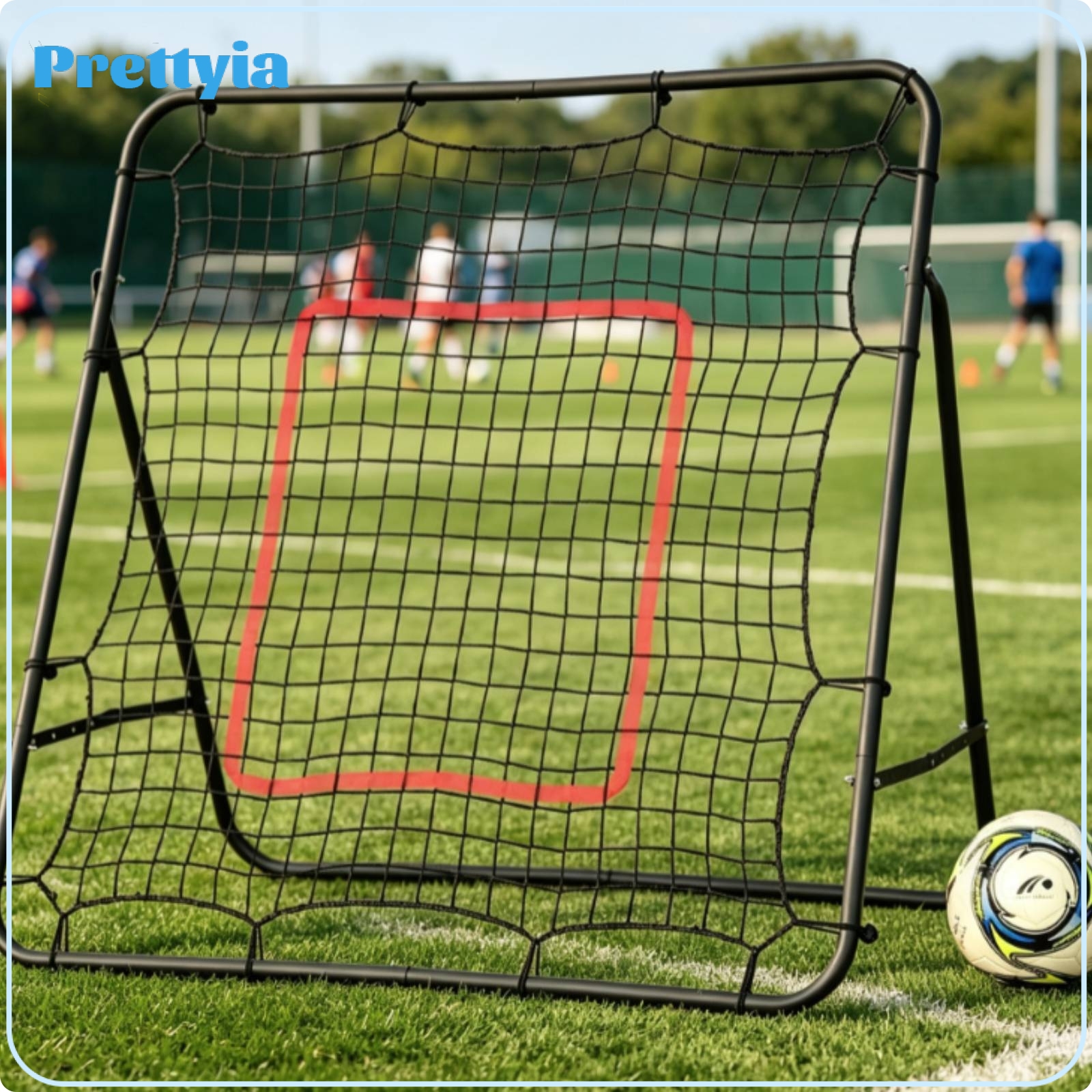 Prettyia Foldable Soccer Rebounder Freestanding Rebound Net with Target Heavy-Duty Rebound Net with Metal Stand Long-Lasting for Backyard ราคา 20,886 บาท*ส่งฟรี