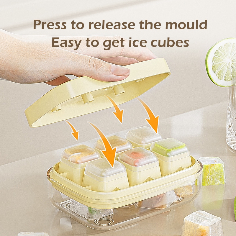 แม่พิมพ์ทำน้ำแข็ง หกช่อง ซิลิโคน เอาน้ำแข็งออกง่าย มีที่ดันออก จัดส่งจากไทย ราคา 30 บาท*ส่งฟรี