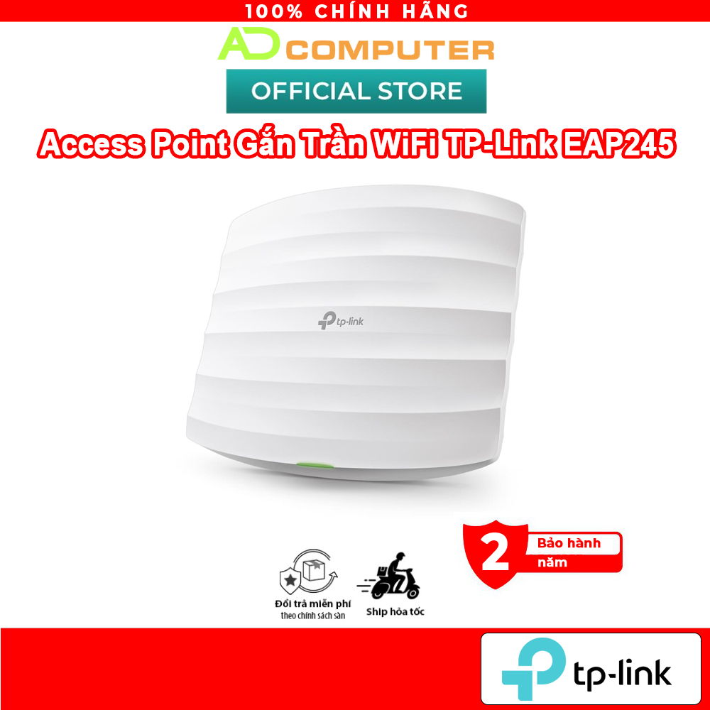 Access Point Gắn Trần Wi-Fi Băng Tần Kép Gigabit AC1750 Tplink EAP245