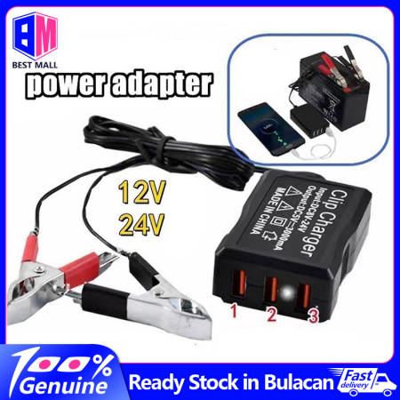 Clip Charger DC12V 24V To 5V 3 USB Charging Port 3A