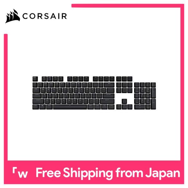 CORSAIR PBT DOUBLE-SHOT Replacement Color Keycap Set --Japanese 108 Keys, Onyx Black --CH-9911060-JP Singapore
