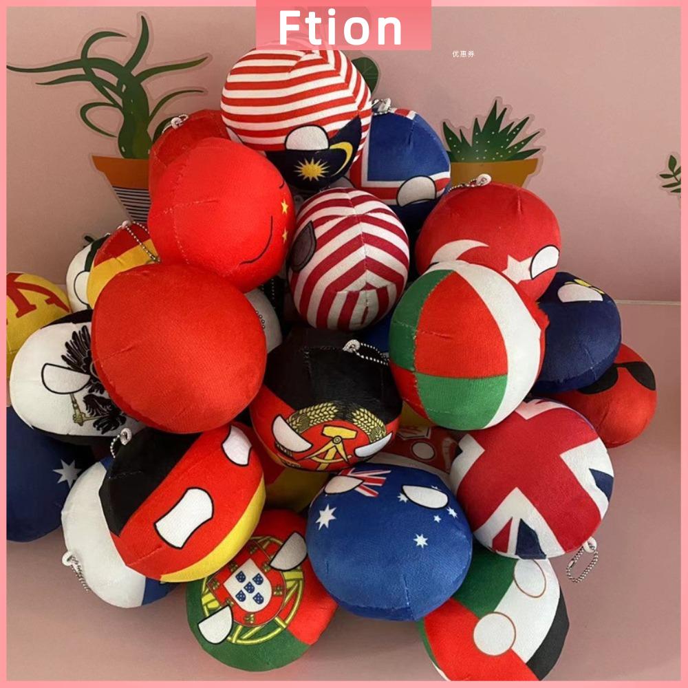 FTION 10cm Bóng đồng quê Búp bê nhồi bông Bóng Mỹ Countryball Quà Tặng Polandball Đồ chơi vải lông T