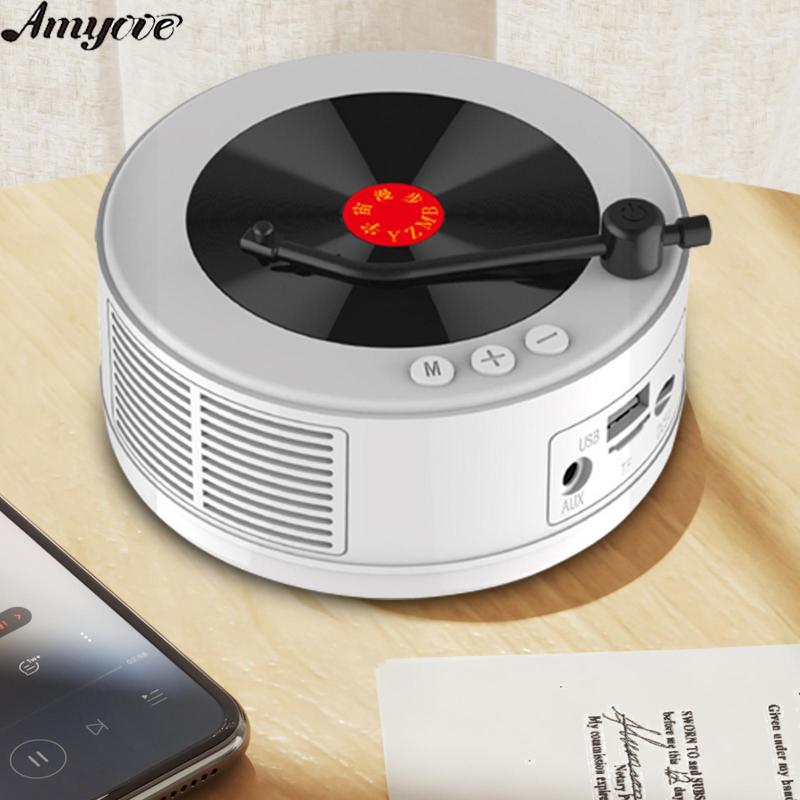 Retro Mini Speaker Portable Vintage Vinyl Record Player Style Speaker Retro Speaker For Girls Good Bass Enhancement Loud Volume