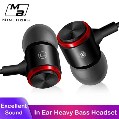 Mini born In Ear Headphones Earphone Wired Earbuds Heavy Bass Headset Soundproof Earplugs Noise Canceling HIFI Sound Quality Subwoofer Earphone with HD Microphone Free Case Box