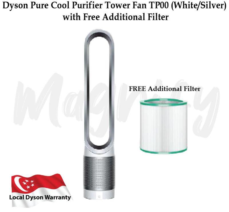 Dyson Pure Cool Purifier Tower Fan TP00 (White/Silver) with Free Additional Filter Singapore