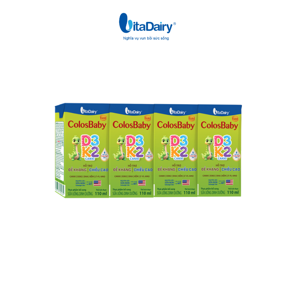 Lốc sữa uống dinh dưỡng ColosBaby Gold D3K2 110ml