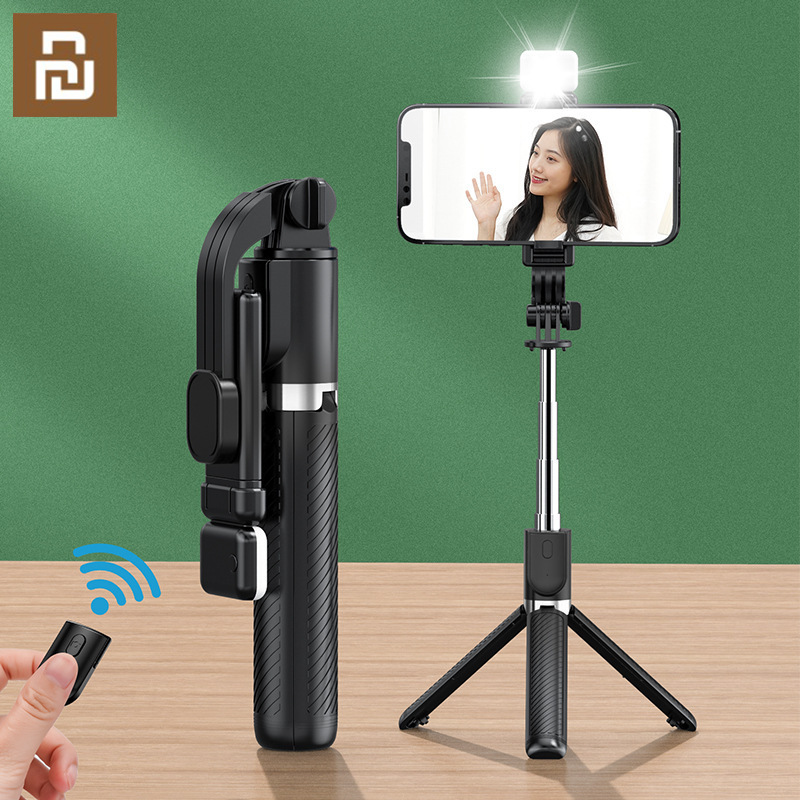 YouPin Gậy chụp ảnh 3 chân Selfie có đèn led tích hợp remote bluetooth thông minh quay video chống rung, xếp gọn - Tripod điện thoại, gậy live stream Gậy chụp