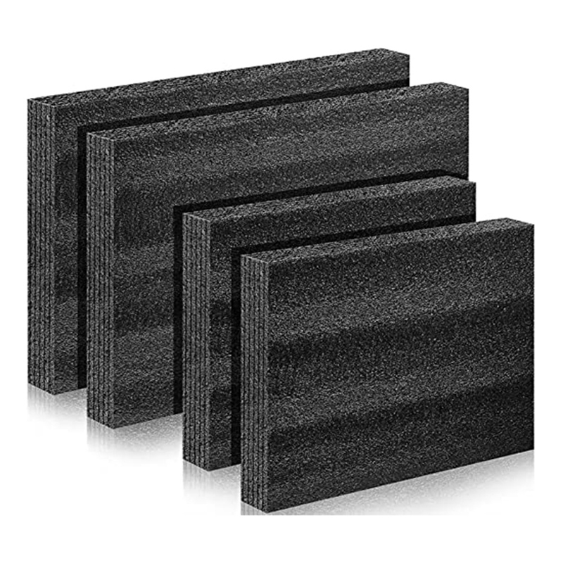 [Waanon]4 Pcs Foam Packing Foam Inserts Black Foam Sheets for Cases Tool Foam Black Foam Sheet for Packaging and Crafts