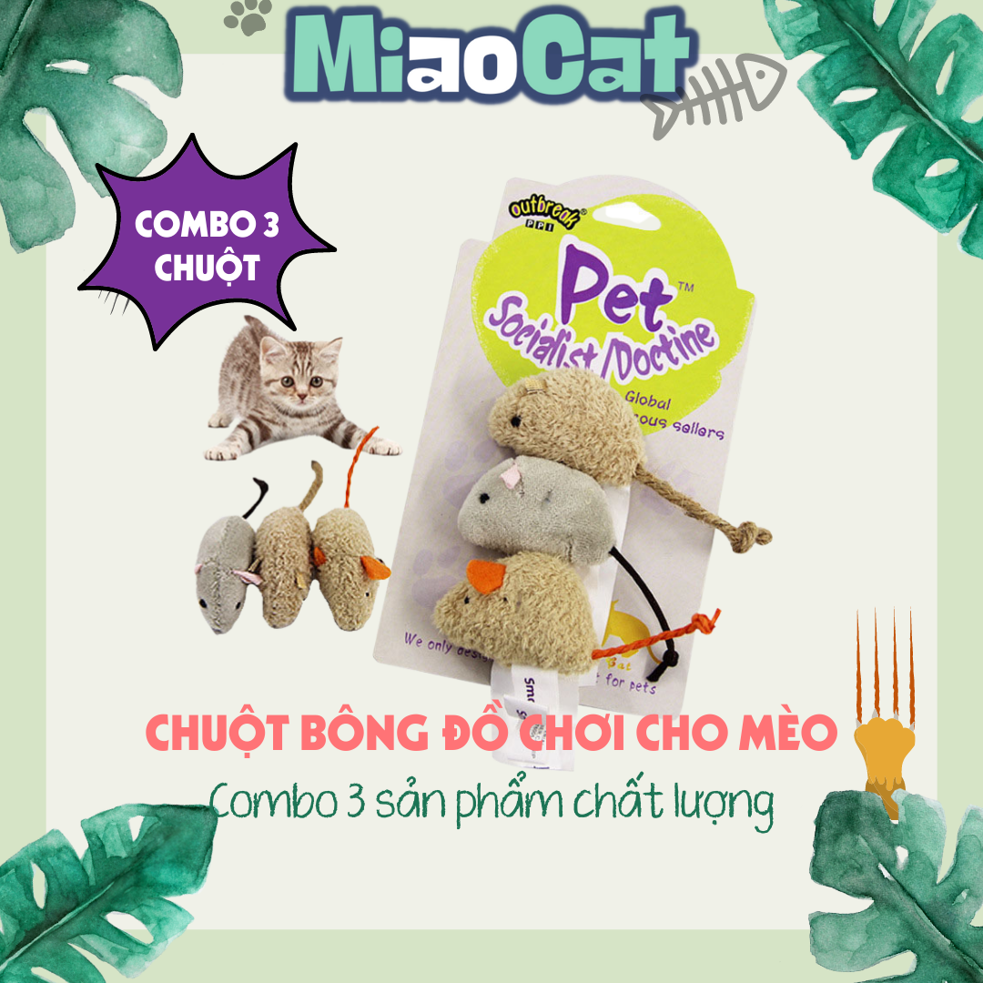 Bộ 3 Con Chuột Đồ Chơi Vui Nhộn Cho Mèo DC8168- MIAOCAT