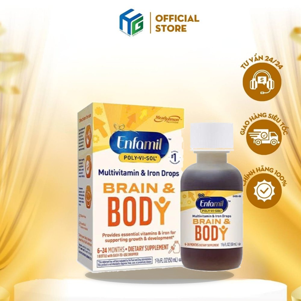 [HOẢ TỐC HCM] Vitamin Enfamil Brain & Body Bổ Sung Sắt Và Vitamin Cho Bé Phát Triển Toàn Diện 50ml