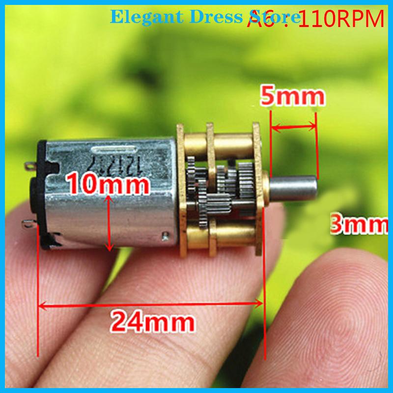[K&P Elegant]👗👗 Micro N20 Bánh Động Cơ Tốc Độ Chậm Kim Loại Hộp Số Giảm Tốc Động Cơ Điện Tự Làm Đồ Chơi - 2