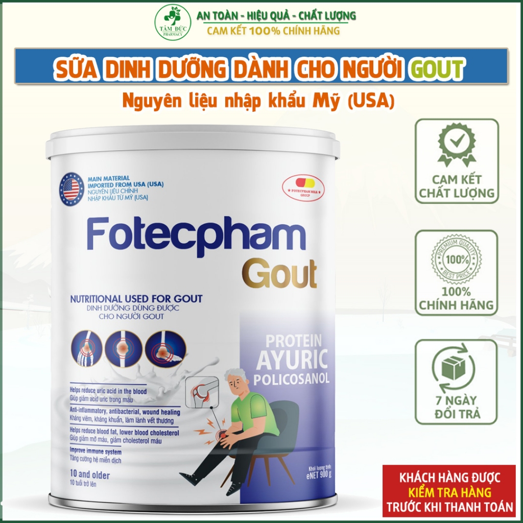 Sữa Bột Dinh Dưỡng Cho Người Bệnh Gout Fotecpham- sữa dinh dưỡng cho người lớn tuổi
