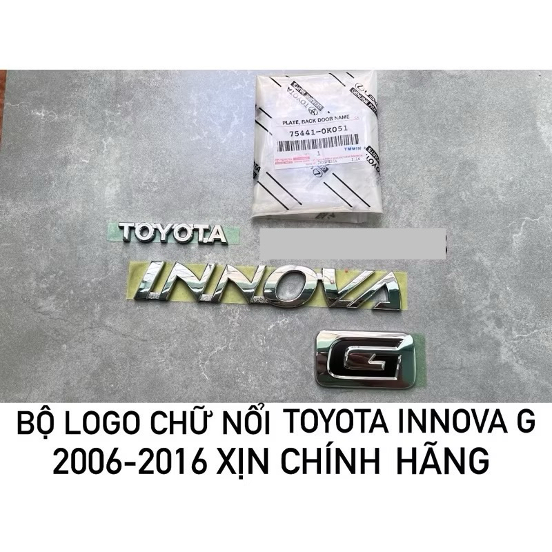 LOGO CHỮ TOYOTA INNOVA G XỊN CHÍNH HÃNG VÀ GIÁ RẺ