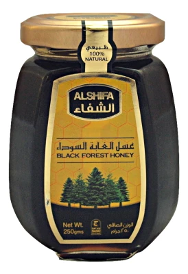HONEY ALSHIFA Black Forest Honey 250G, High Quality Dark Honey