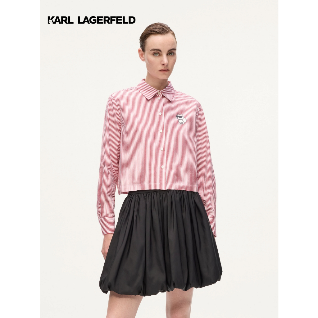 KARL LAGERFELD - IKON CHOUPETTE CROPPED SHIRT A4W110321RG ราคา 6,900 บาท*ส่งฟรี