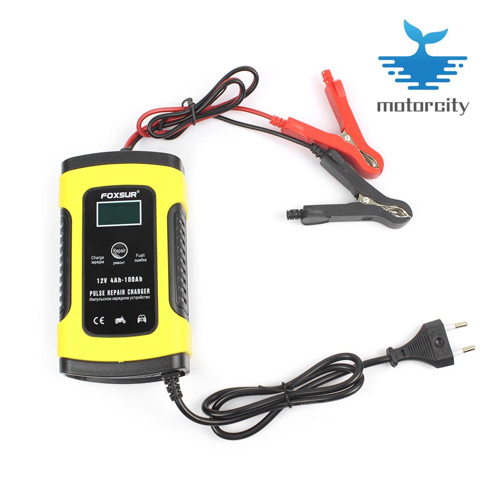 12V Auto Battery Charger Digital LCD Display Portable Motorcycle Battery