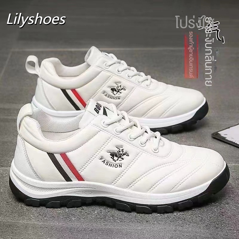 Lilyshoes Giày thường ngày cho nam mới Giày sneaker da cổ thấp chống trượt Giày đi bộ Giày thường ngày di động phù hợp mọi thứ