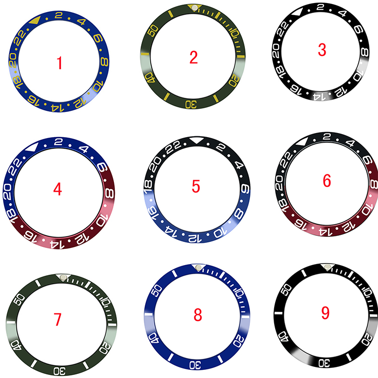 Gốm thay thế/Nhôm bezel chèn Vòng đồng hồ cho 40mm Rolex GMT Phụ kiện đồng hồ