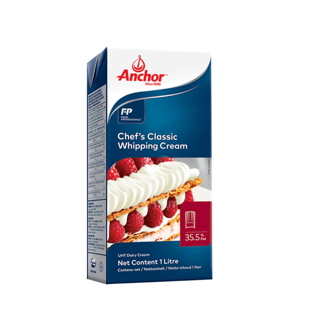 Kem sữa whipping cream chefs classic Anchor Châu Âu 1L