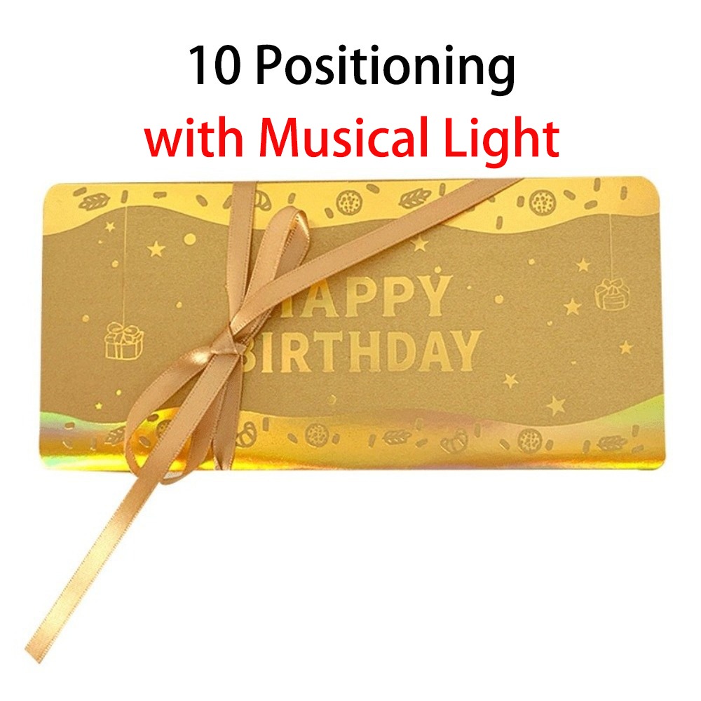 PAZNUL 3D Birthday Red Envelope Greeting Card Birthday Red Envelope Foldable Musical Light Greeting Card Gifts Multiple Card Slots Years Money Red Envelope