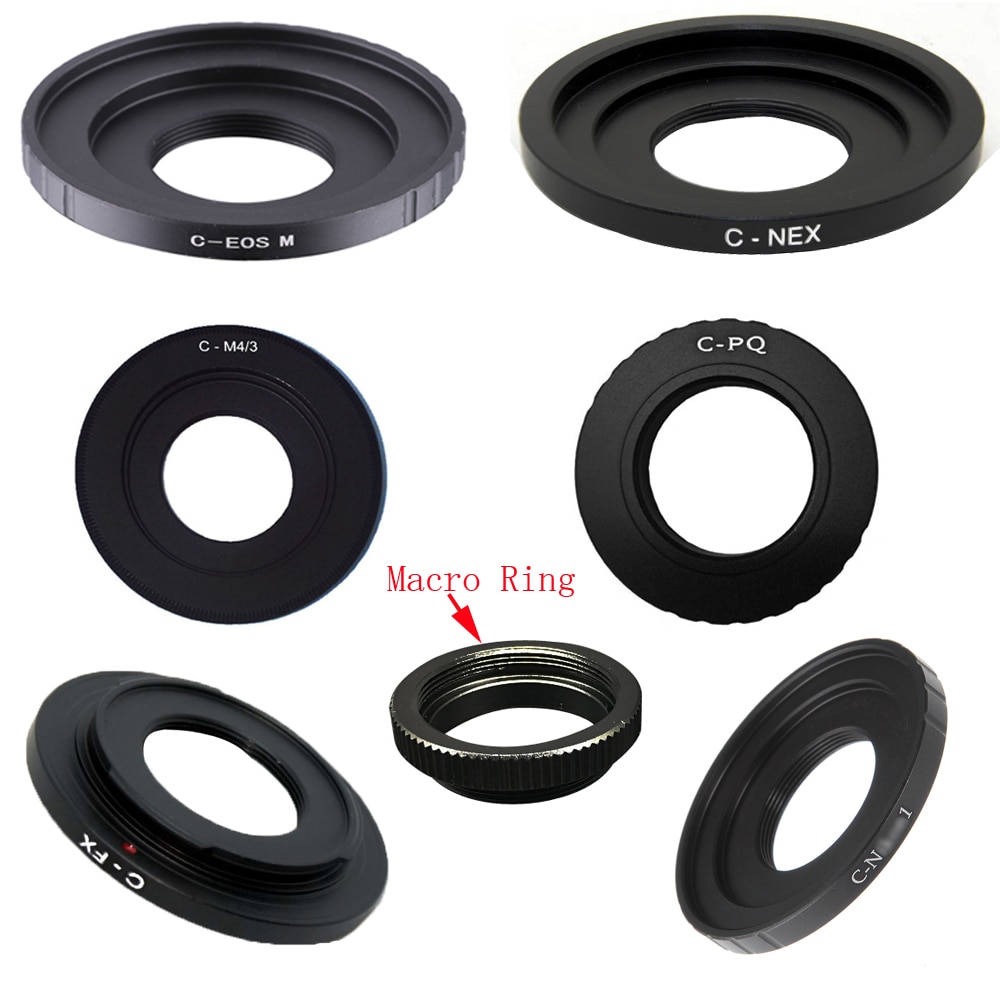 【Limited-time】 Adapter Ring C Mount Movie Lens Macro Ring For C-Fx C-Pq C-Eosm C-N1 Nex C-M4/3 Cctv