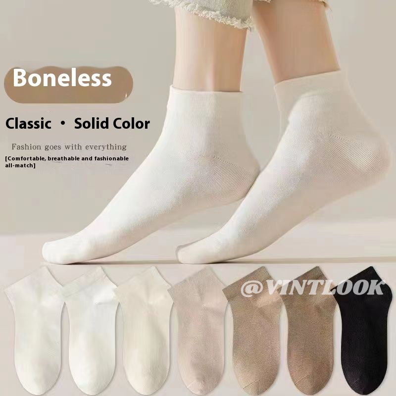 VINTLOOK Women's Japanese sweet cotton socks, sweat-absorbing, deodorant, non-slip, antibacterial, boneless socks ราคา  14 บาท*ส่งฟรี