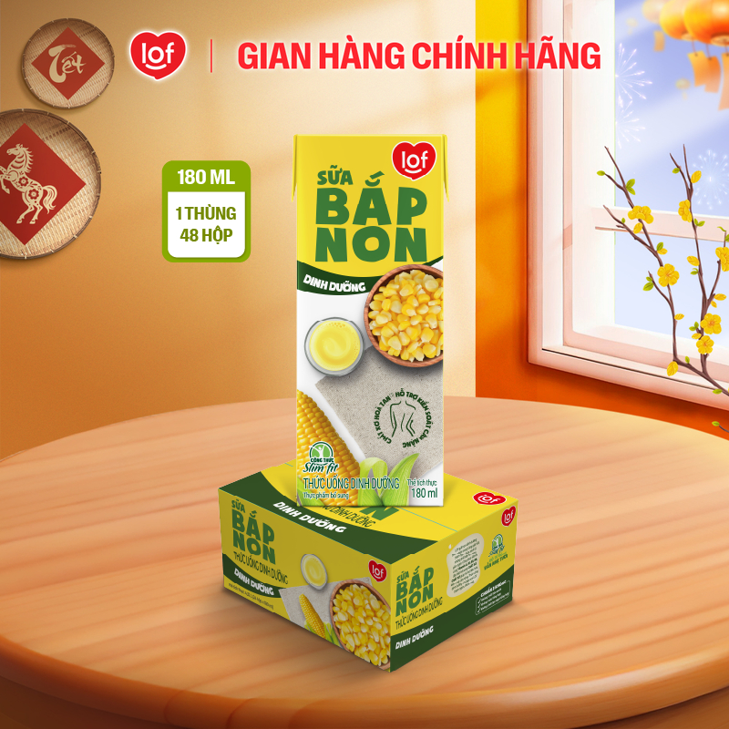 Sữa bắp non dinh dưỡng LOF thùng 24 hộp x 180ml