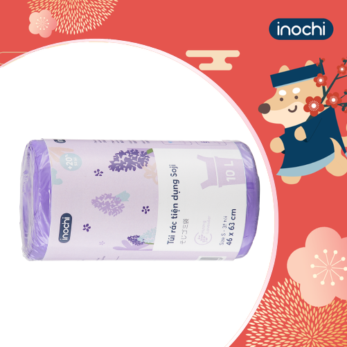 Túi rác tiện dụng Inochi - Soji 10L x 35 túi Hương Lavender