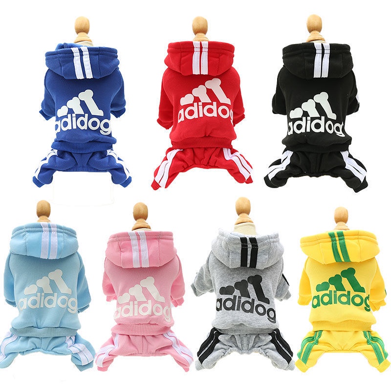 เสื้อผ้าแนวสปอร์ตสำหรับสุนัข แมว เสื้อโค้ทสี่ขา เสื้อฮู้ด มี 7 สี