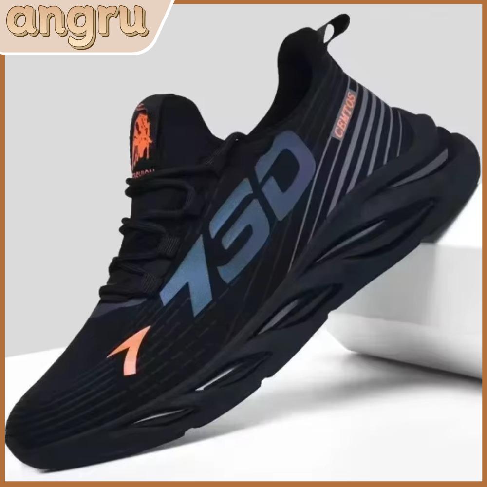 ANGRU4598 Chống trượt Giày sneaker nam thường ngày Chống mài mòn Thoáng khí Giày chạy bộ  Thắt Dây Giày lưới ngoài trời Dành cho Xuân Thu