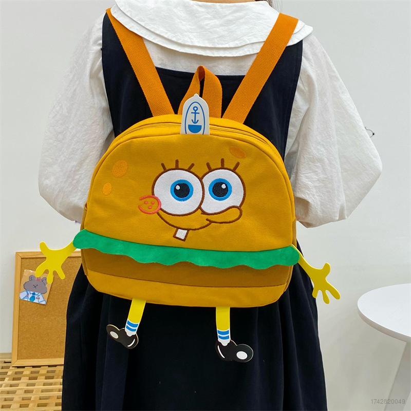 RA กระเป๋าเป้ SpongeBob SquarePants สำหรับผู้หญิงและผู้ชาย ความจุมาก เหมาะสำหรับนักเรียน ทันสมัย อเนกประสงค์ เหมาะสำหรับผู้หญิง กระ AR