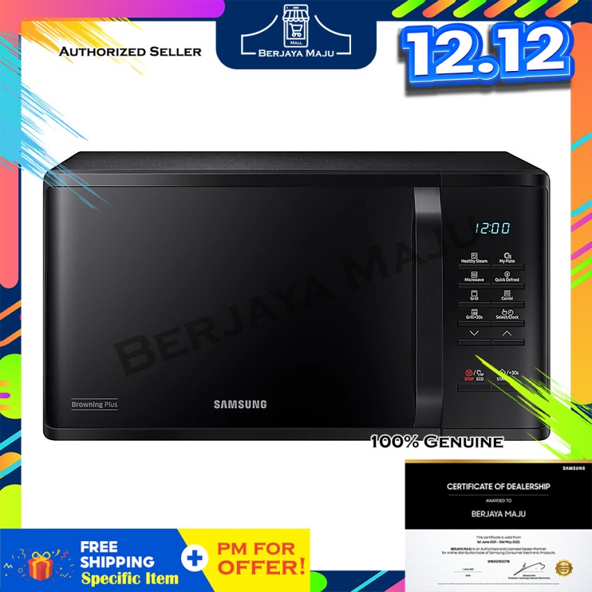 Samsung 23L Grill With Healthy Steam Microwave Oven MG23K3513GK/SM MG23K3513GK Harga 410 Ringgit*Penghantaran Percuma