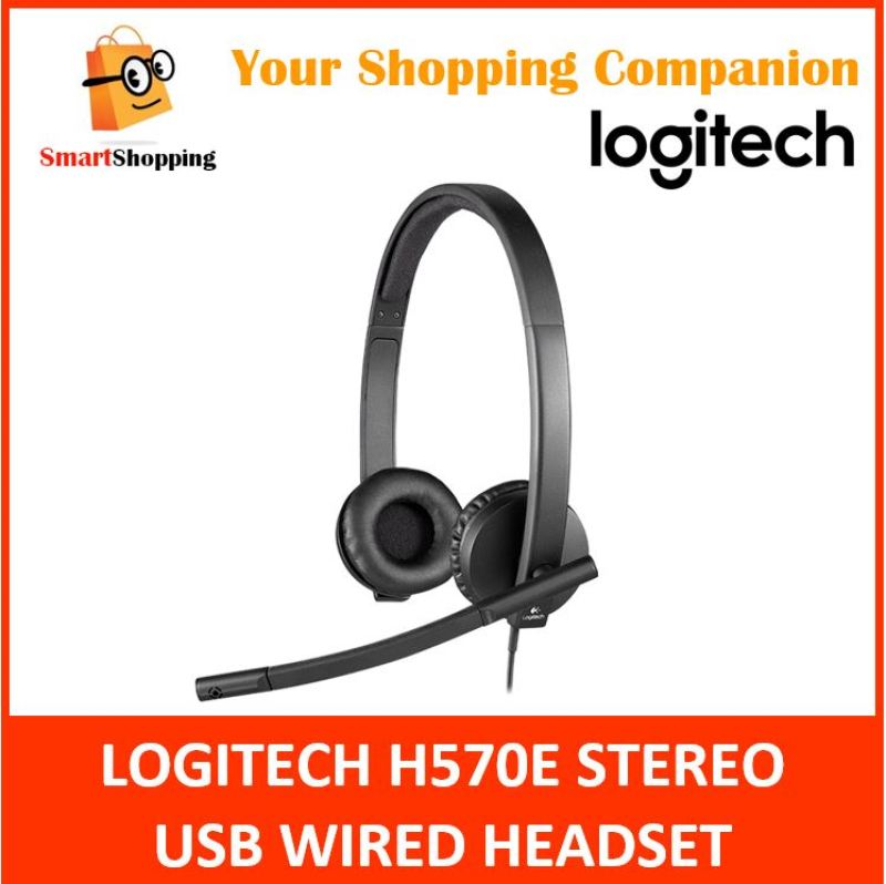 Logitech Business Headset H570e H 570e USB Wired Stereo Noise Echo Cancellation (981-000574) 2 Years SG Warranty Singapore