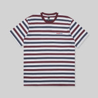 ROUGHNECK TS011 EL CATALAN STRIPE T SHIRT NAVY MAROON WHITE