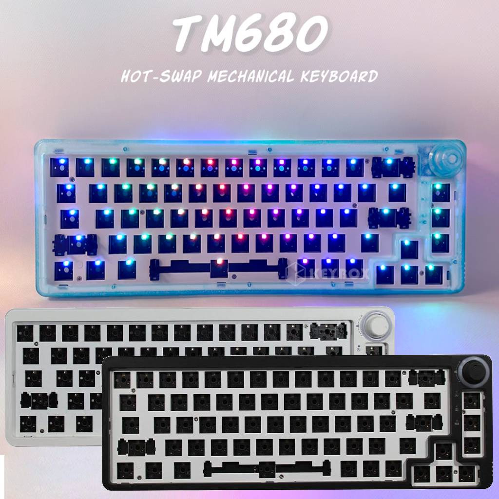 【Worth-Buy】 Tm680 For 3pin/5pin Switch Knob Hot Swap Mechanical Keyboard Kit Wireless Bluetooth 3 Mo