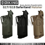 Oiking Tactical G17/G19 Holster with Flashlight for Outdoor Use