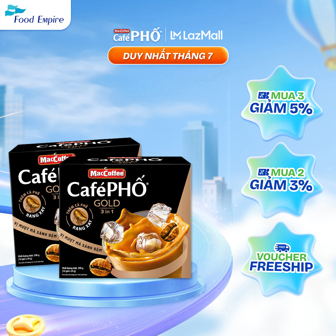 Combo 2 Hộp cà phê Phố sữa đá GOLD - MacCoffee (hộp 10 gói x 28g)