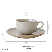 KeepHome Vintage Japanese Ceramic Tableware Terracotta Soup Bowl Coffee Mug Tea Cup & Saucer