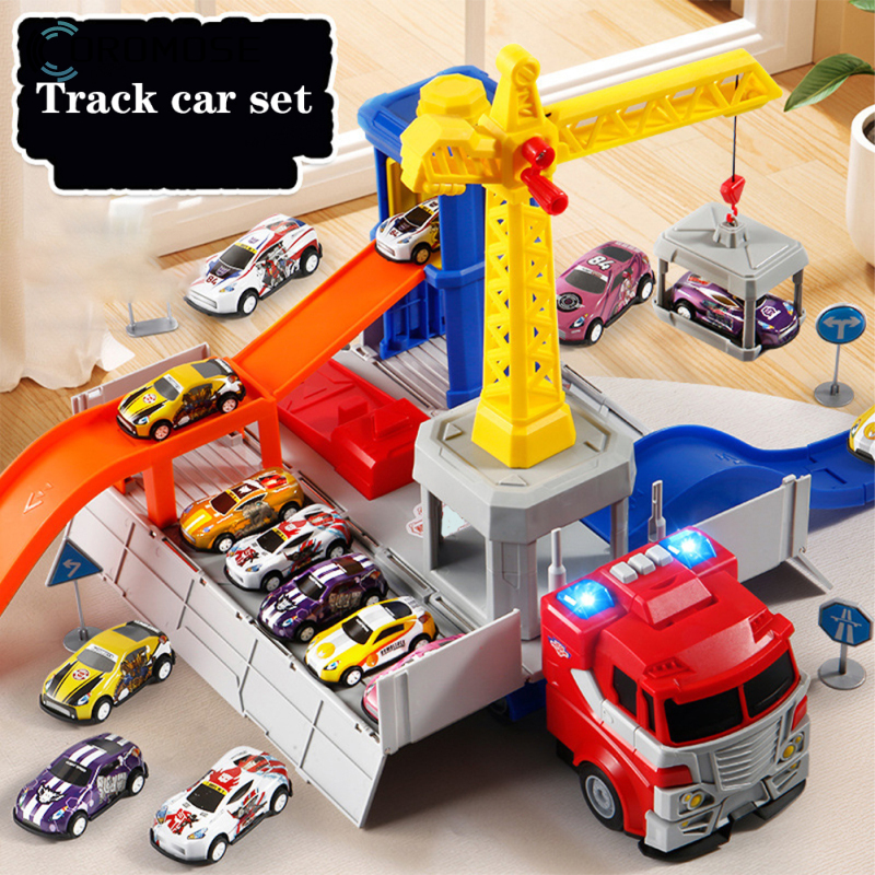 Transport Truck Toys With Ejection Track Deform Track Car With Sound Lights Carrier Truck Set Gifts For Kids ราคา 800 บาท*ส่งฟรี