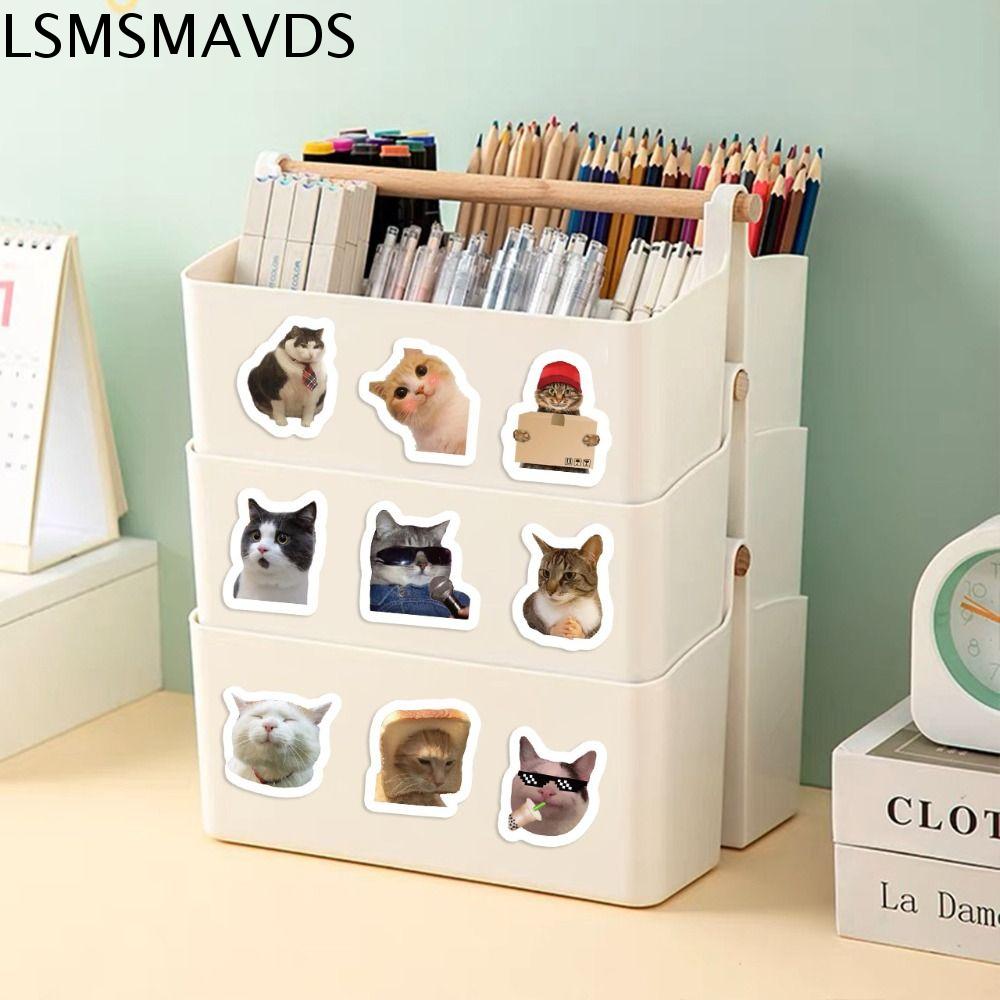 LSMSMAVDS Tự làm Hình dán mèo dễ thương Thời trang Hài Hước Hình dán Mèo hoạt hình Sổ tay Giấy Bé gái