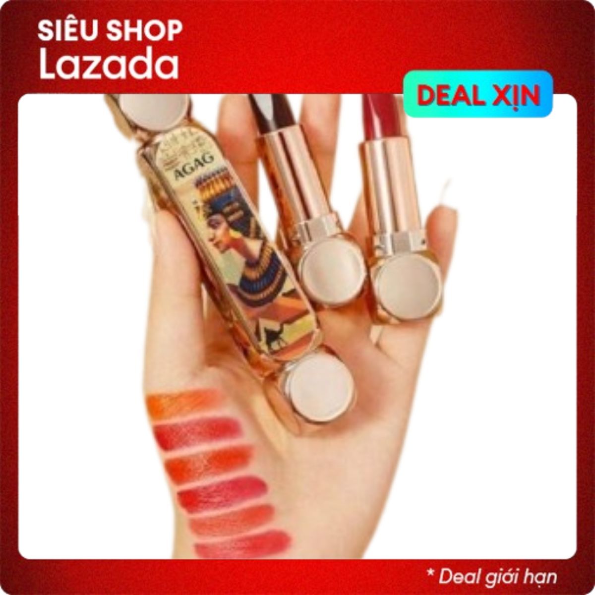 Son nữ hoàng ai cập agag 6 màu siêu lì chính hãng, full hộp sang chảnh ame cosmetic