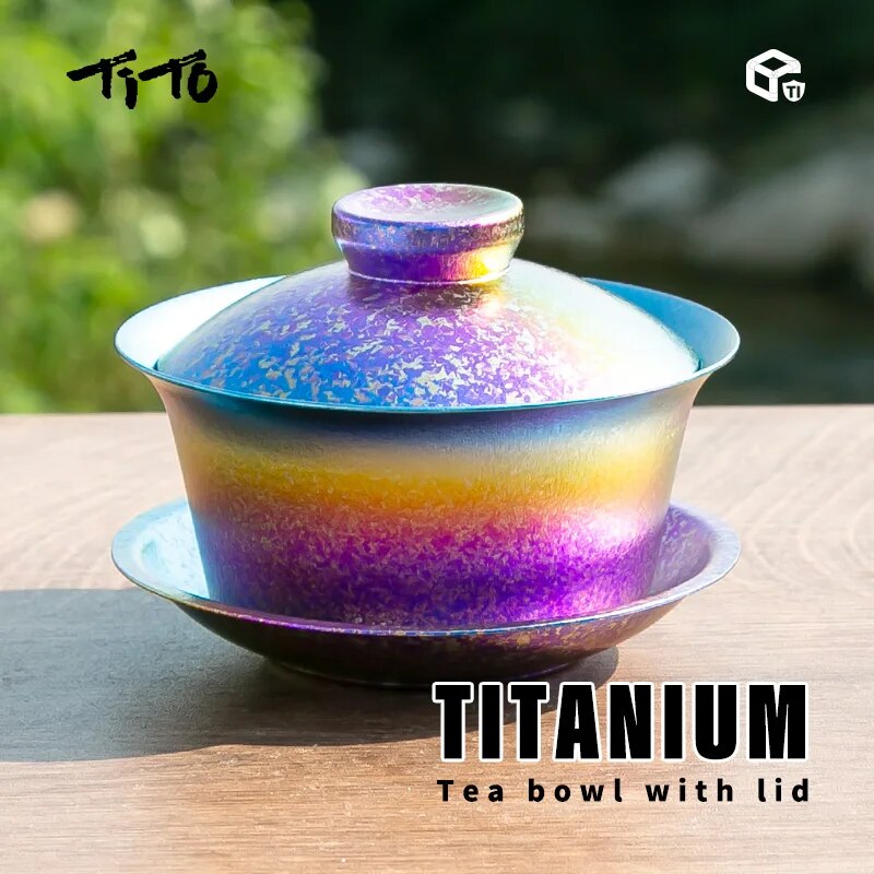 TiTo Titanium Gaiwan Tea Maker Portable Double Walled Anti-scalding Tea Utensils Teapot Small Teacup with Cover Portable Tureen ราคา 1,386 บาท*ส่งฟรี