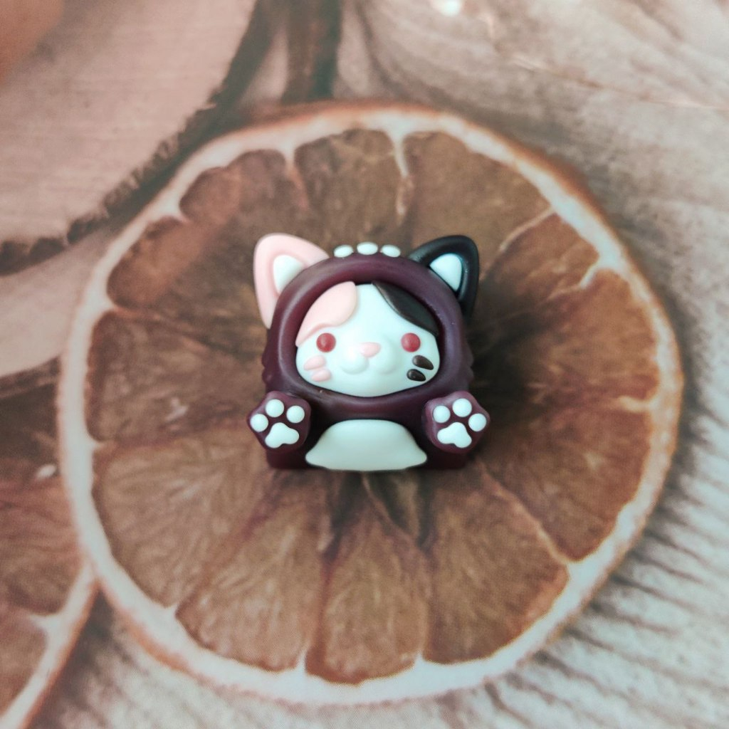 Artisan Keycap - Nút bàn trang trí bàn phím cơ GMK Daifuku - Keycap resin handmade mèo Cookie
