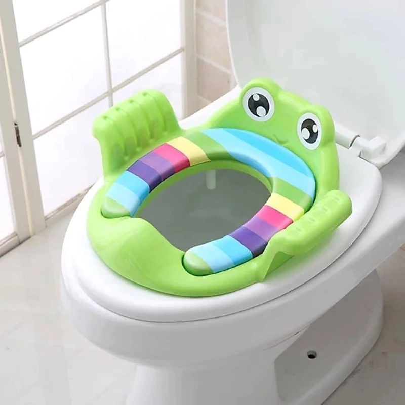 Bệ Lót (Ghế Ngồi Toilet Cho Bé) Thu Nhỏ Có Tay Vịn Hình Ếch Cho Bé [ THƯC PHAM GIA DUNG HUNG PHUC]