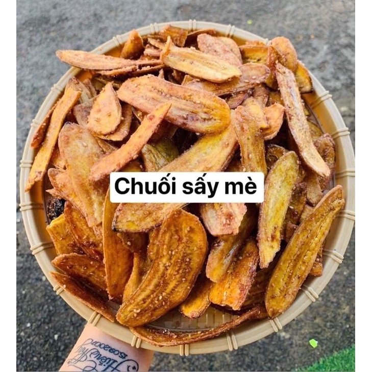 1kg chuối sấy mè gừng giòn ngon