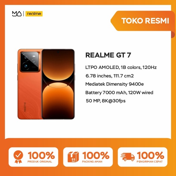 Realme GT 7 12GB/256GB - Garansi Resmi Harga 8,499,000 rupiah*Gratis Ongkir