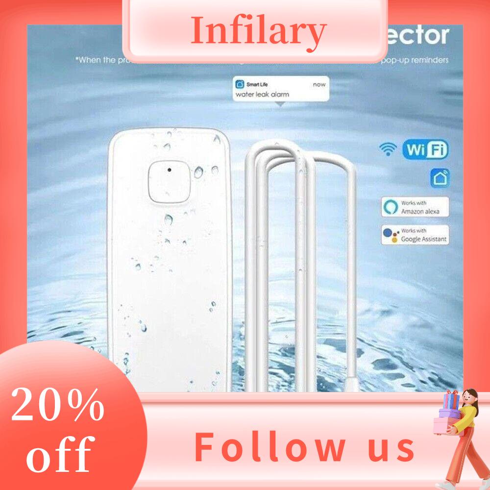 INFILARY Dành cho tuya Chuyên nghiệp Máy dò Dành cho cuộc sống thông minh Báo động mực nước Báo động rò rỉ Wifi Báo động âm thanh Cảm biến báo động rò rỉ nước