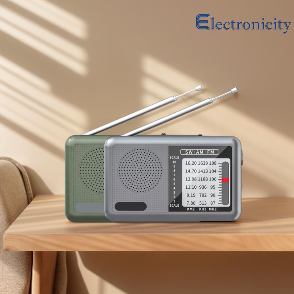 Xách tay đài phát thanh với giắc tai nghe đầy đủ ban nhạc Receiver 360 độ xoay Antenna phát sóng đài phát thanh cho tin tức giải trí